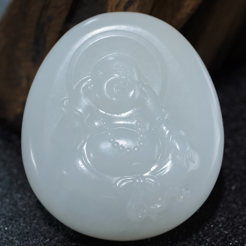 和田白玉弥勒佛-红掌柜