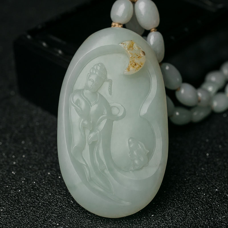 俄料天然山料俏色和田玉项链-红掌柜