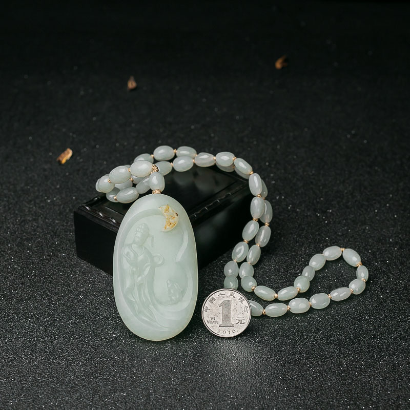 俏色和田玉嫦娥项链-红掌柜