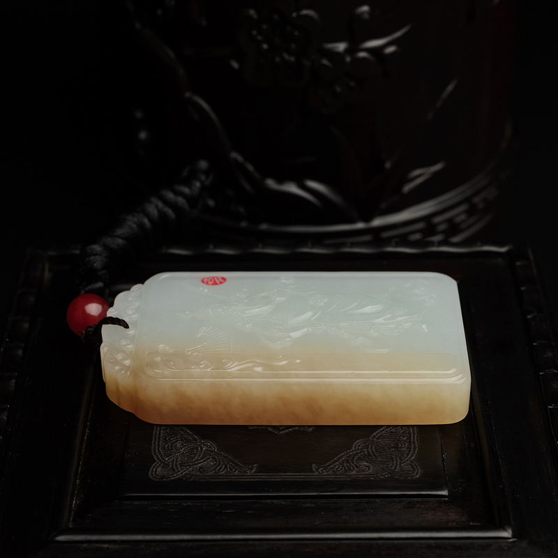 和田玉关公吊坠 - 红掌柜