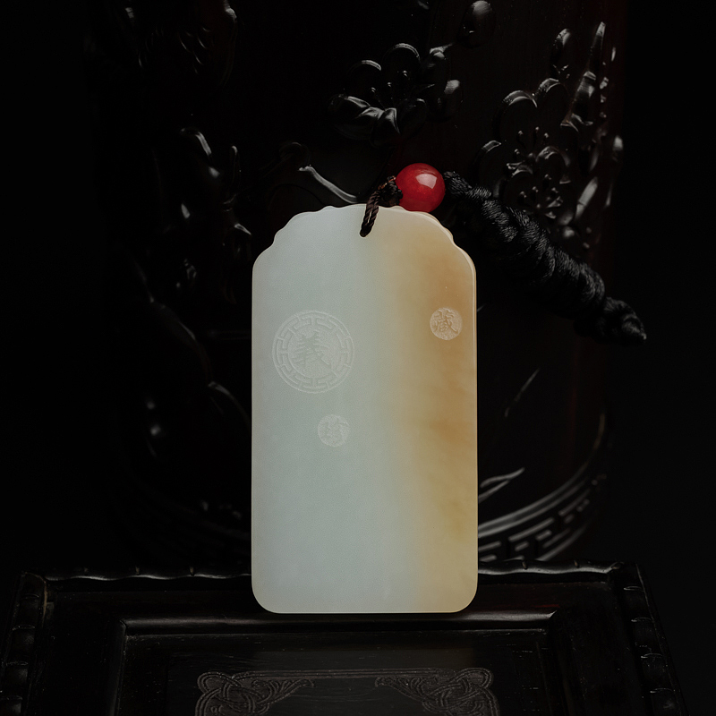 和田玉关公挂坠 - 红掌柜