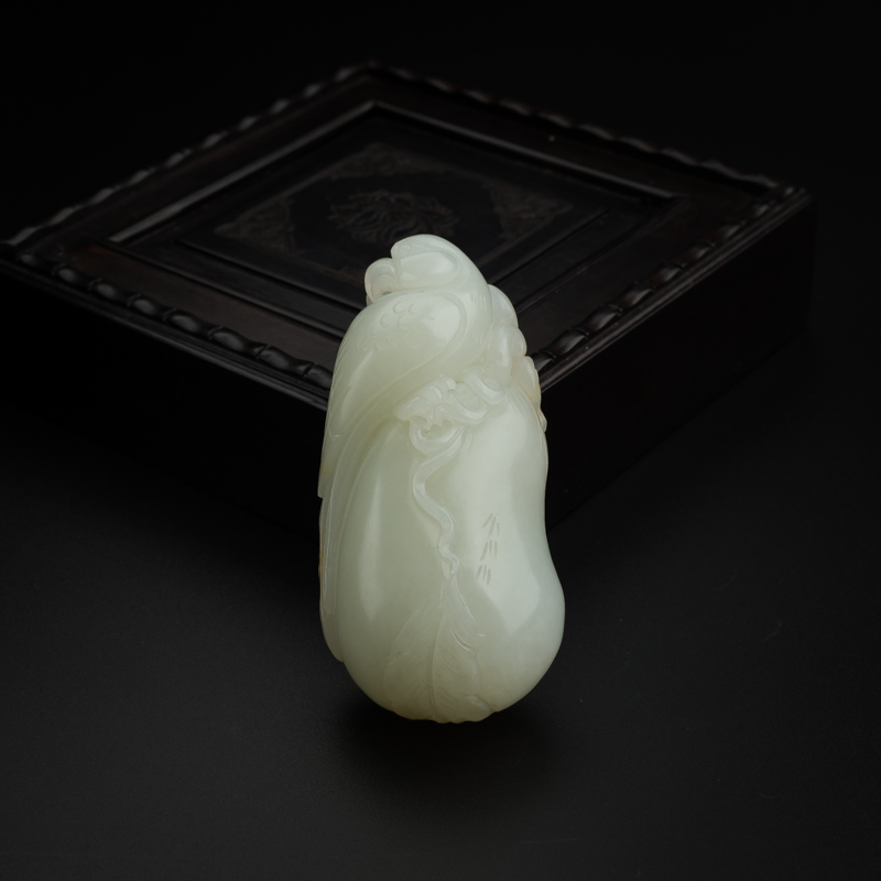 天然新疆和田玉鸟吊坠 - 红掌柜