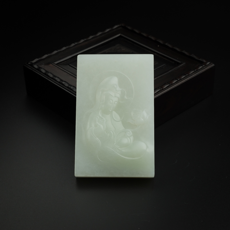 和田玉观音吊坠-红掌柜