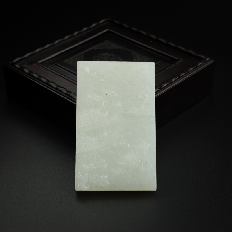 新疆天然和田玉枫桥夜泊吊坠 - 红掌柜