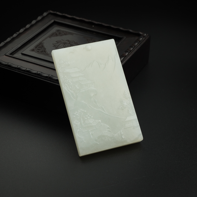 和田玉枫桥夜泊吊坠 - 红掌柜