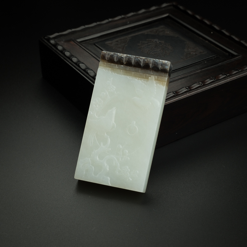 和田玉花鸟吊坠 - 红掌柜