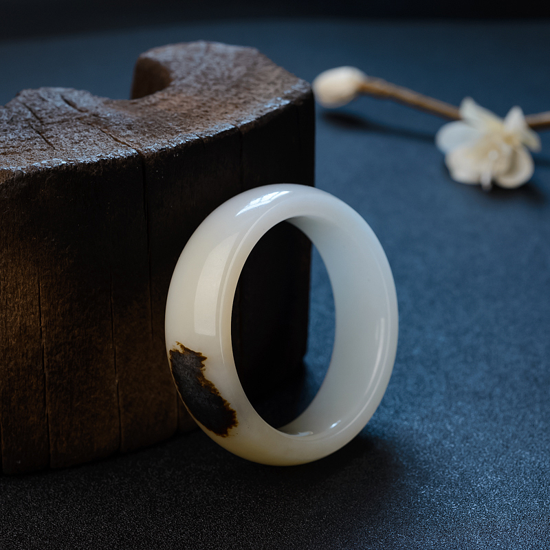 57.5#新疆天然和田羊脂玉手镯-红掌柜