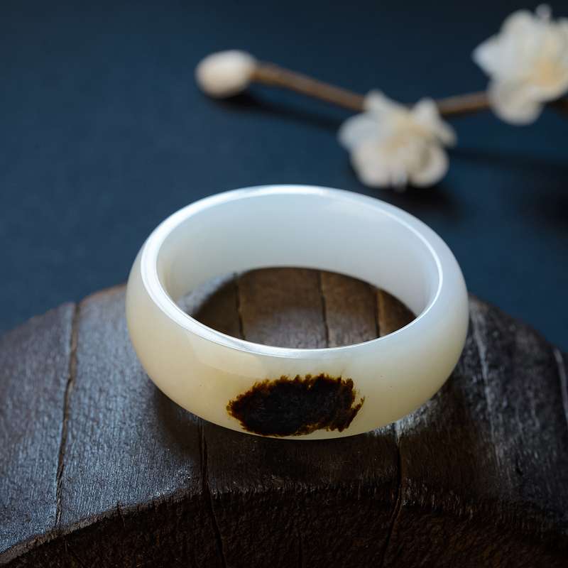 57.5#新疆和田羊脂玉手镯-红掌柜