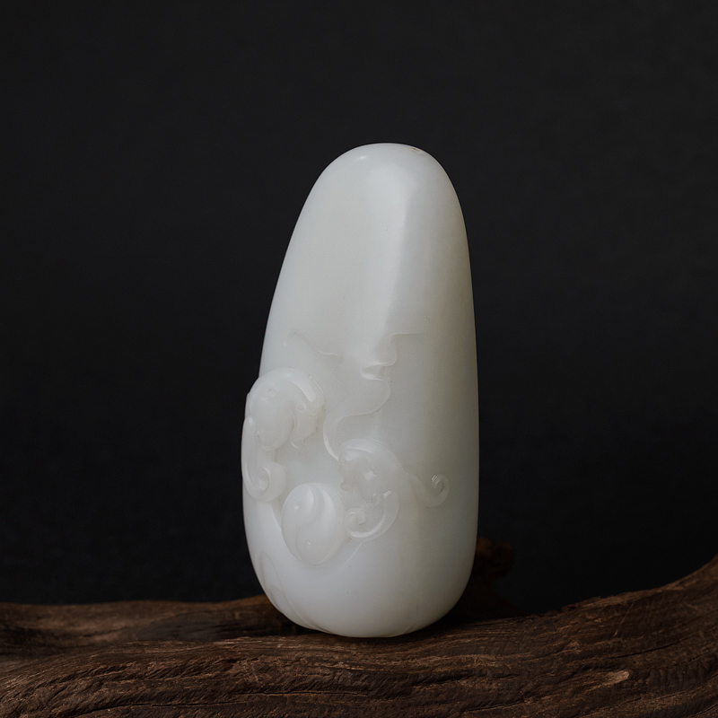 天然和田羊脂玉手把件 - 红掌柜