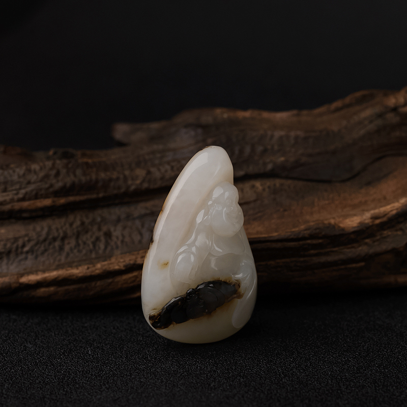 和田玉弥勒佛吊坠 - 红掌柜