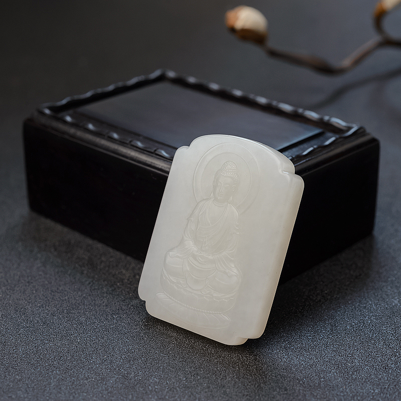 俄料白玉阿弥陀佛吊坠-红掌柜