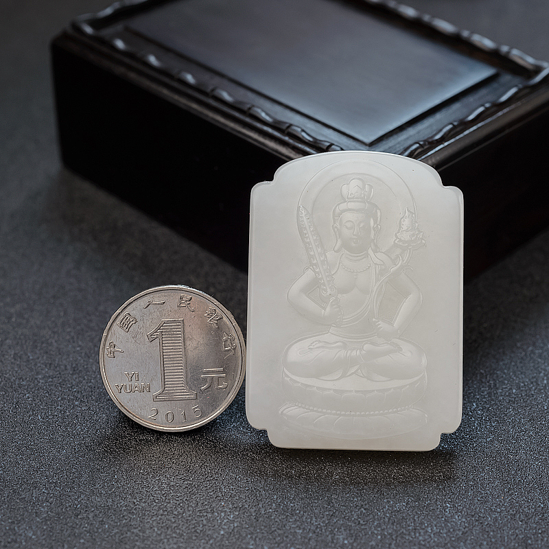 天然和田玉虚空藏菩萨-红掌柜