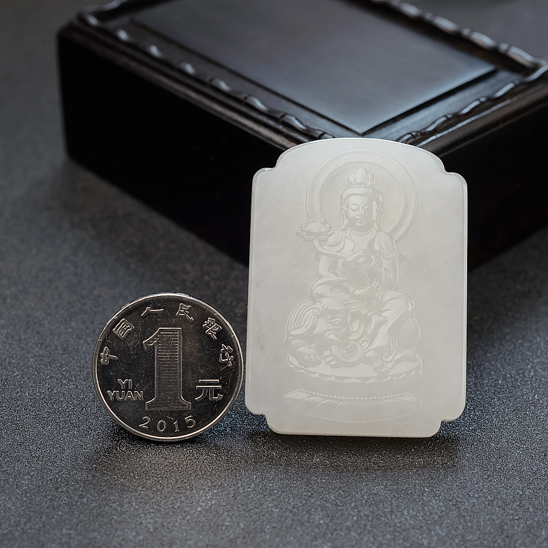 天然和田玉普贤菩萨-红掌柜