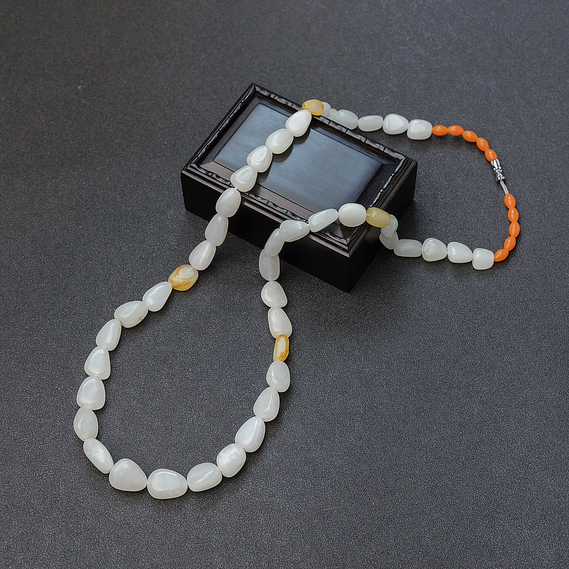 俄料白玉随形项链-红掌柜