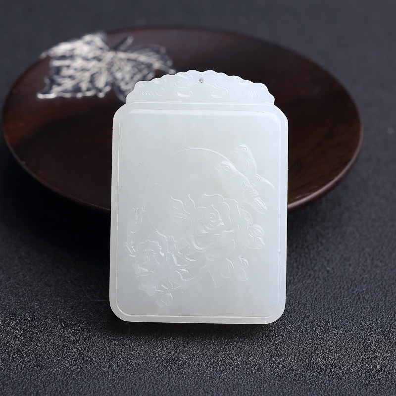 俄料白玉山料喜上眉梢吊坠 - 红掌柜