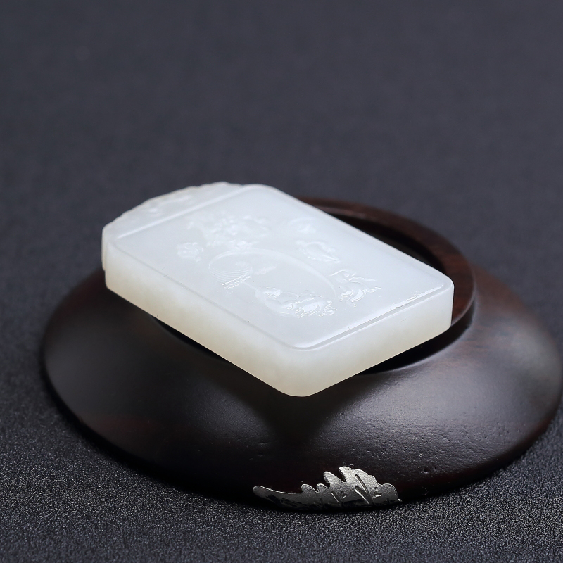 天然俄料和田玉童趣吊坠 - 红掌柜