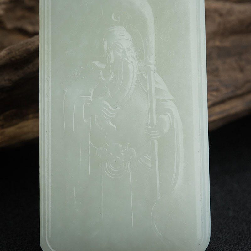 俄料天然青白玉吊坠-红掌柜