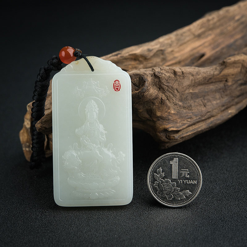 俄料白玉吊坠-红掌柜