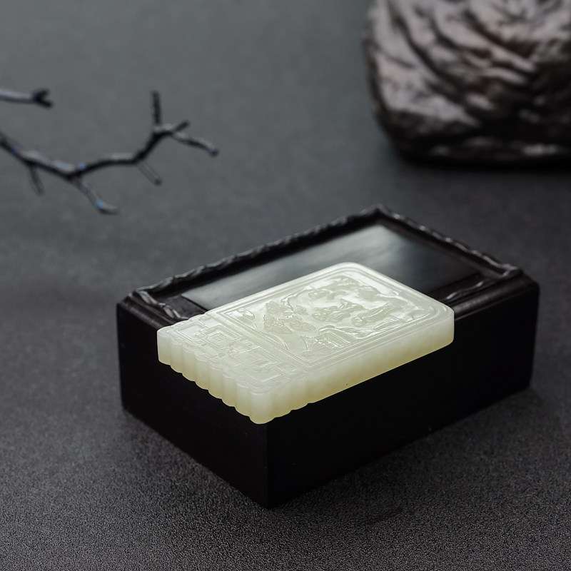 和田青白玉吊坠 - 红掌柜