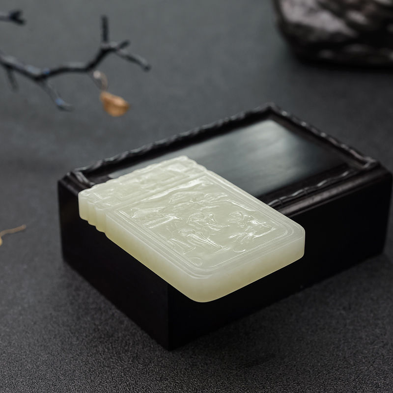 韩料和田青白玉吊坠 - 红掌柜