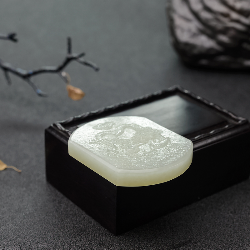 韩料和田青白玉山料吊坠 - 红掌柜