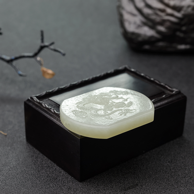 韩料和田青白玉吊坠 - 红掌柜