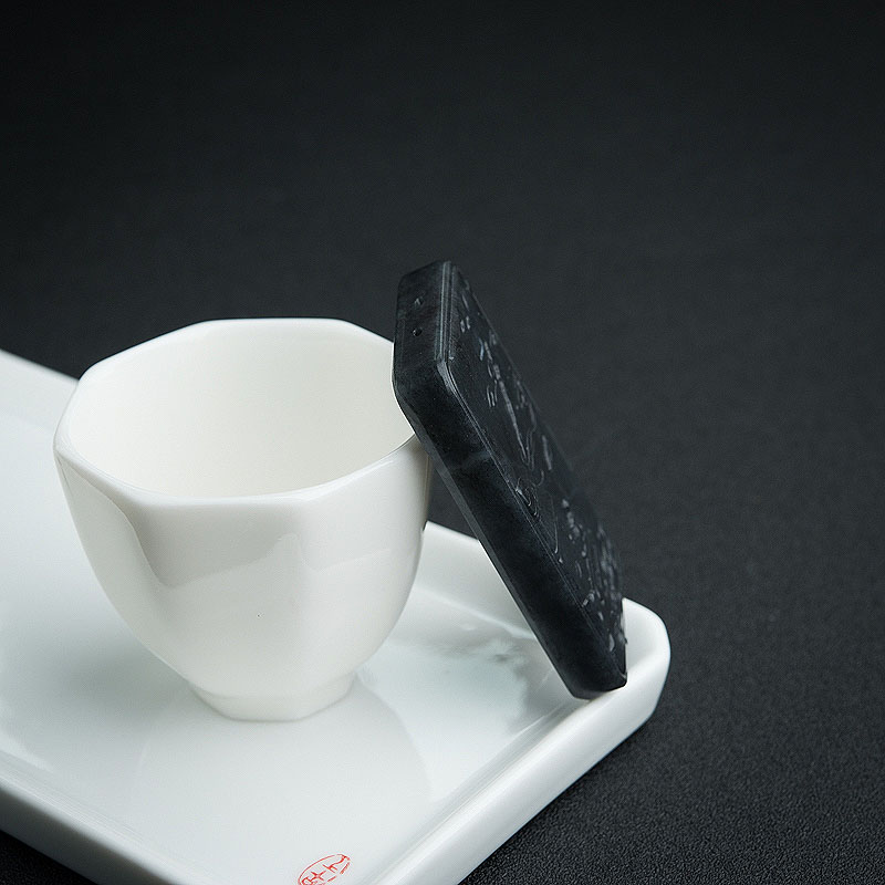 新疆和田墨玉山料山水意境牌 - 红掌柜