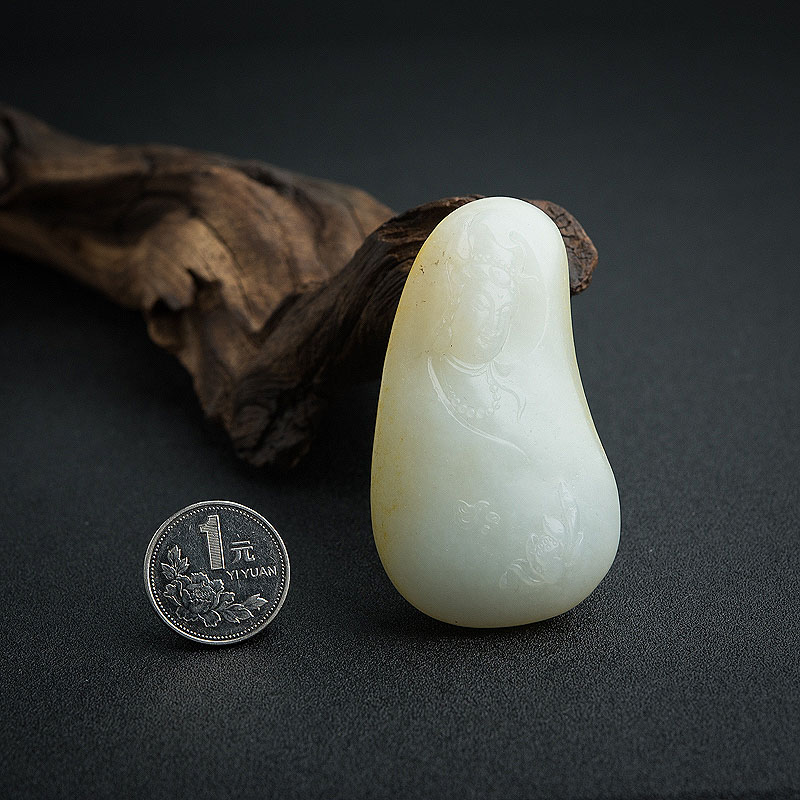 白玉山料观音吊坠-红掌柜