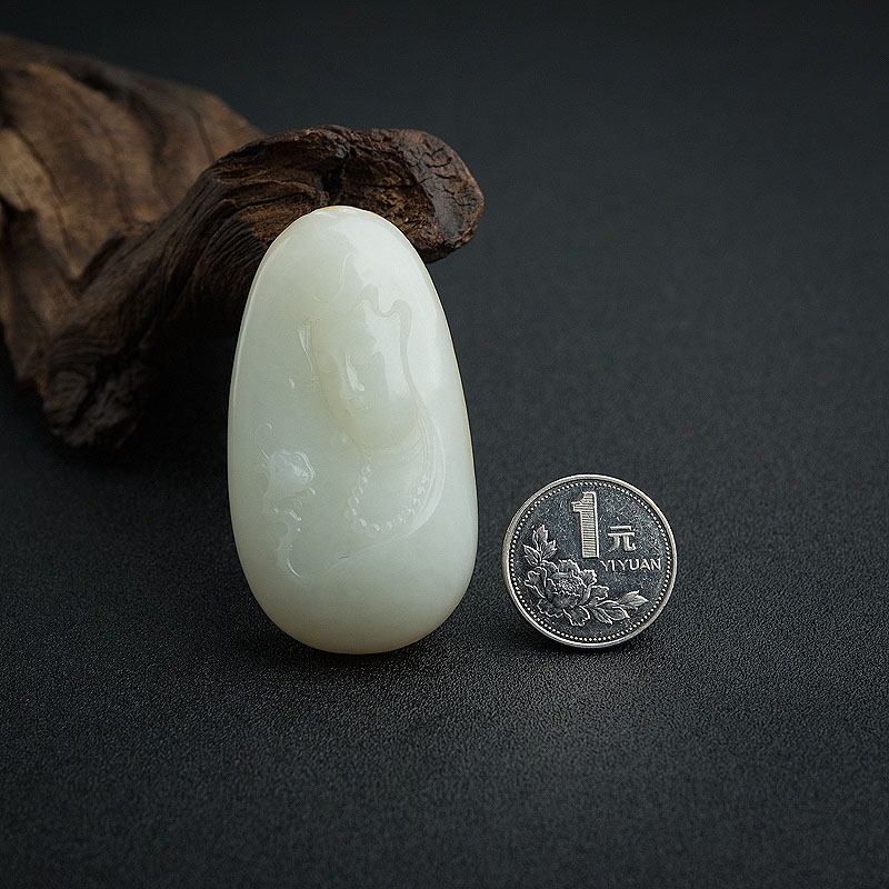 白玉山料观音吊坠-红掌柜