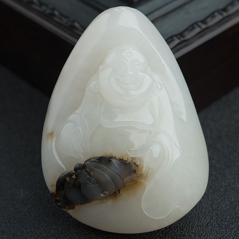 俄罗斯和田玉福在眼前吊坠 - 红掌柜