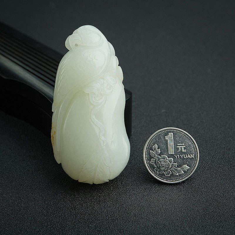 天然和田玉鹰吊坠 - 红掌柜