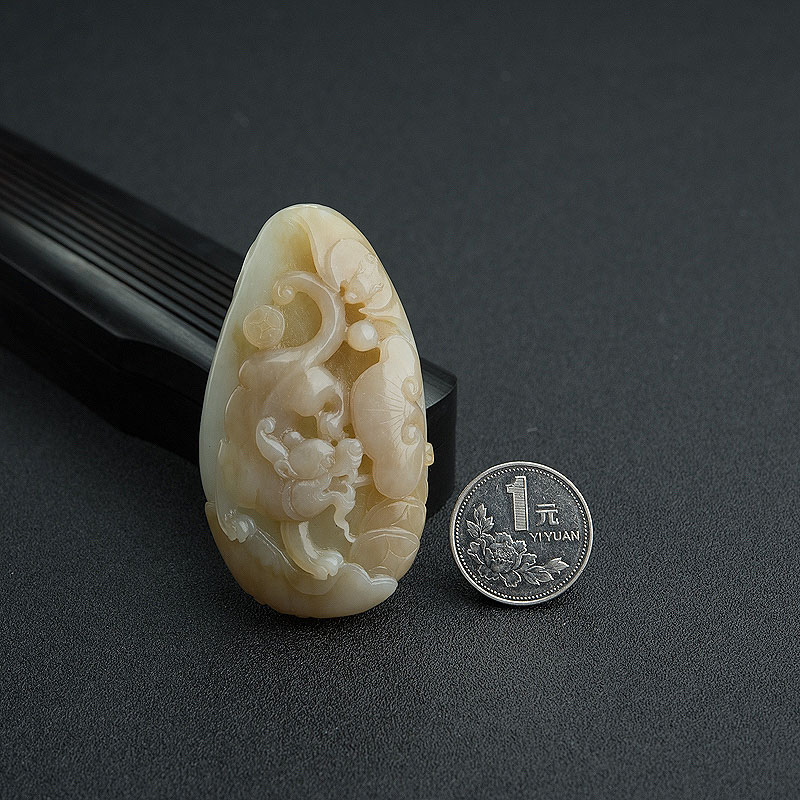 天然和田玉貔貅吊坠 - 红掌柜