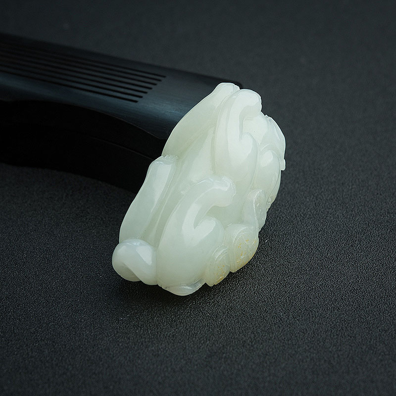 俄罗斯天然和田玉貔貅吊坠 - 红掌柜