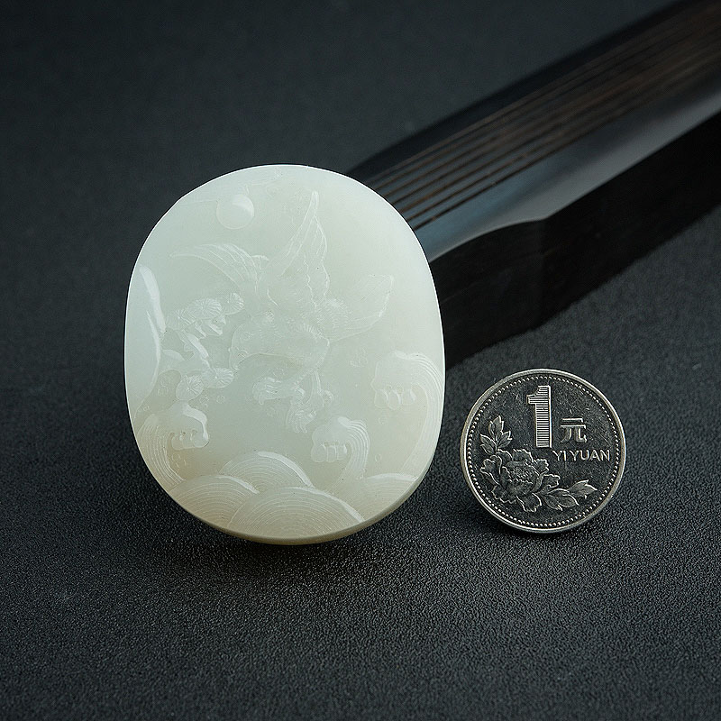 天然和田玉大展宏图吊坠 - 红掌柜