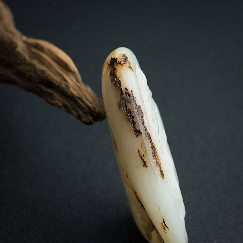 俄罗斯和田玉灵兔献瑞吊坠 - 红掌柜