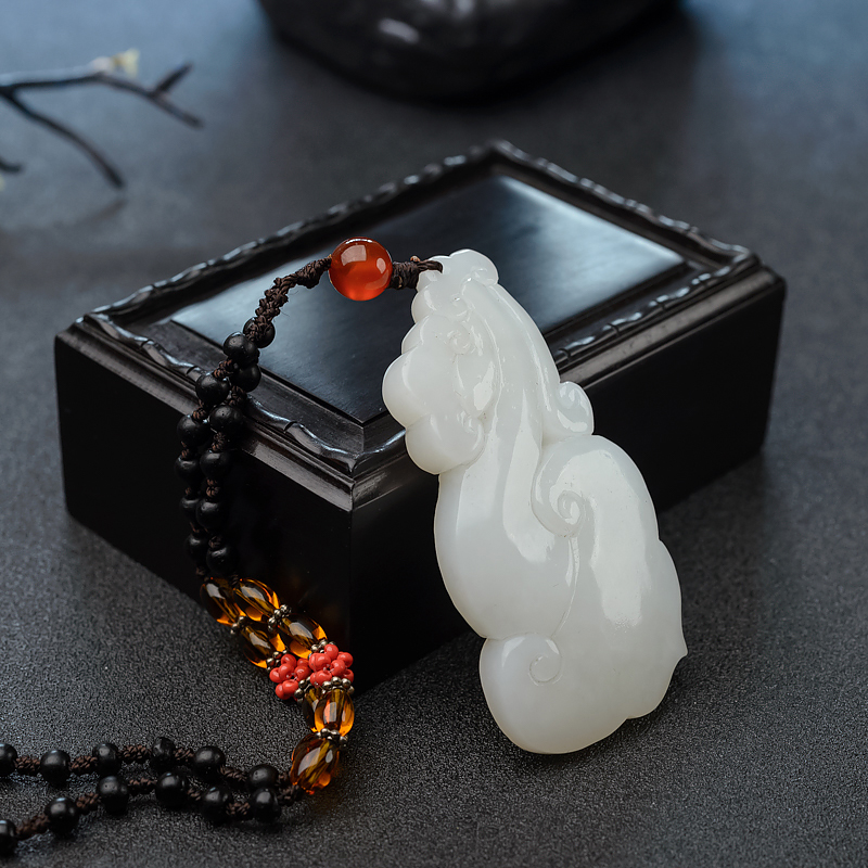 俄料白玉山料如意吊坠-红掌柜