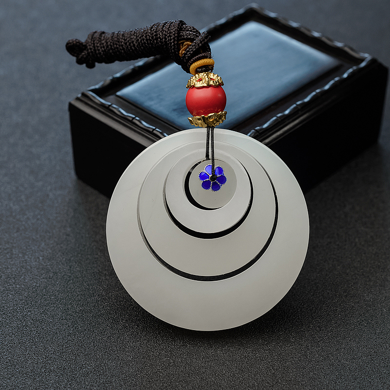 俄料山料白玉代代有钱吊坠-红掌柜