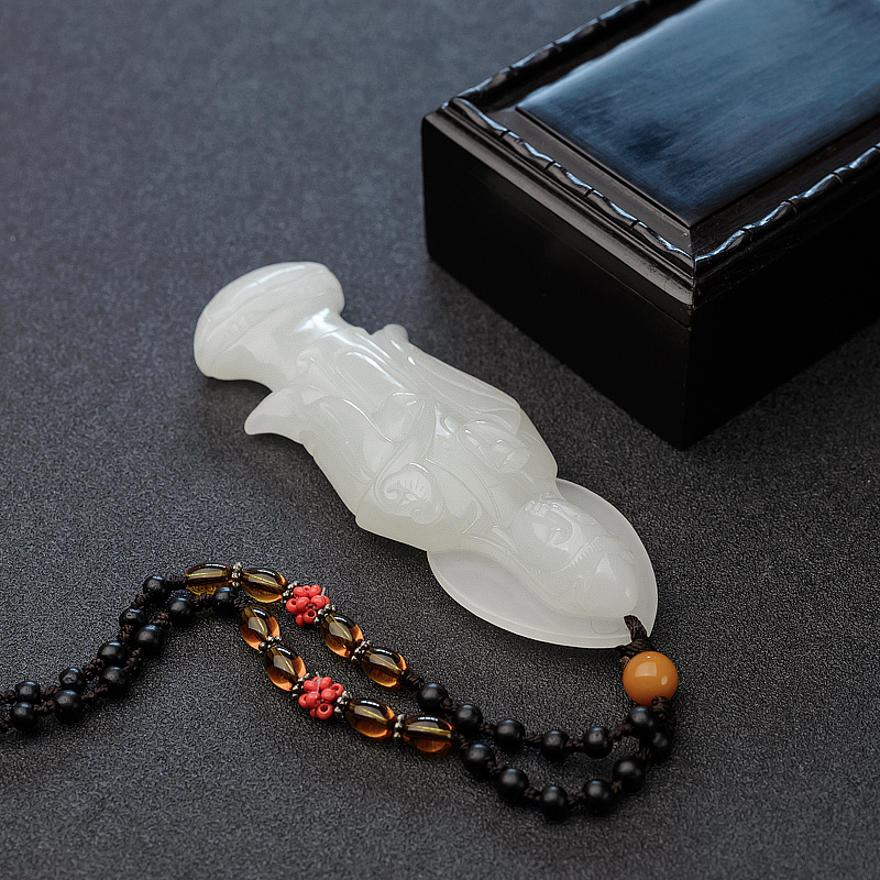 俄料山料白玉观音-红掌柜