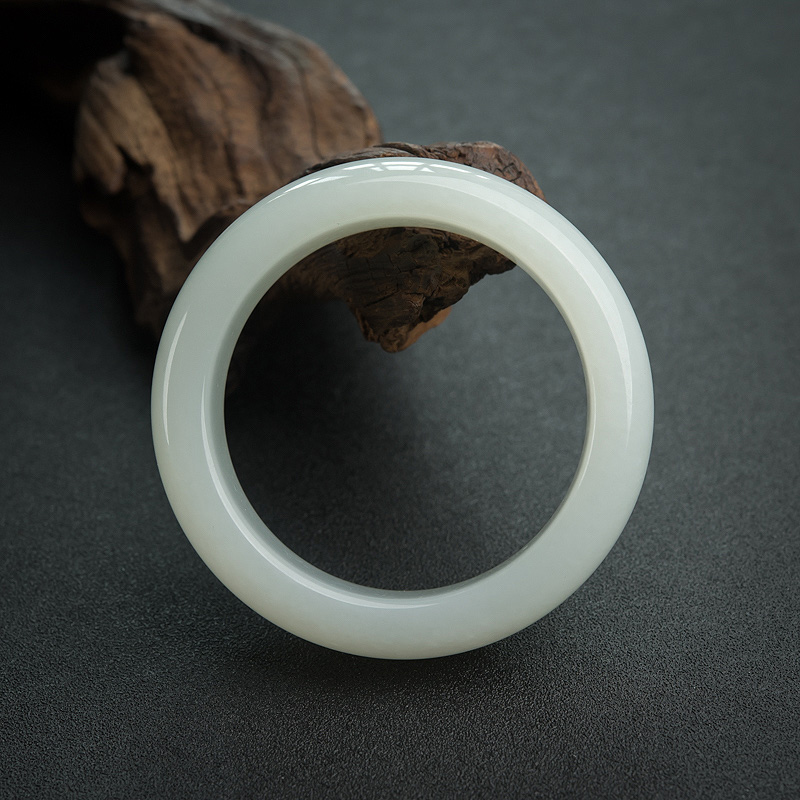 俄料天然和田白玉扁镯-红掌柜