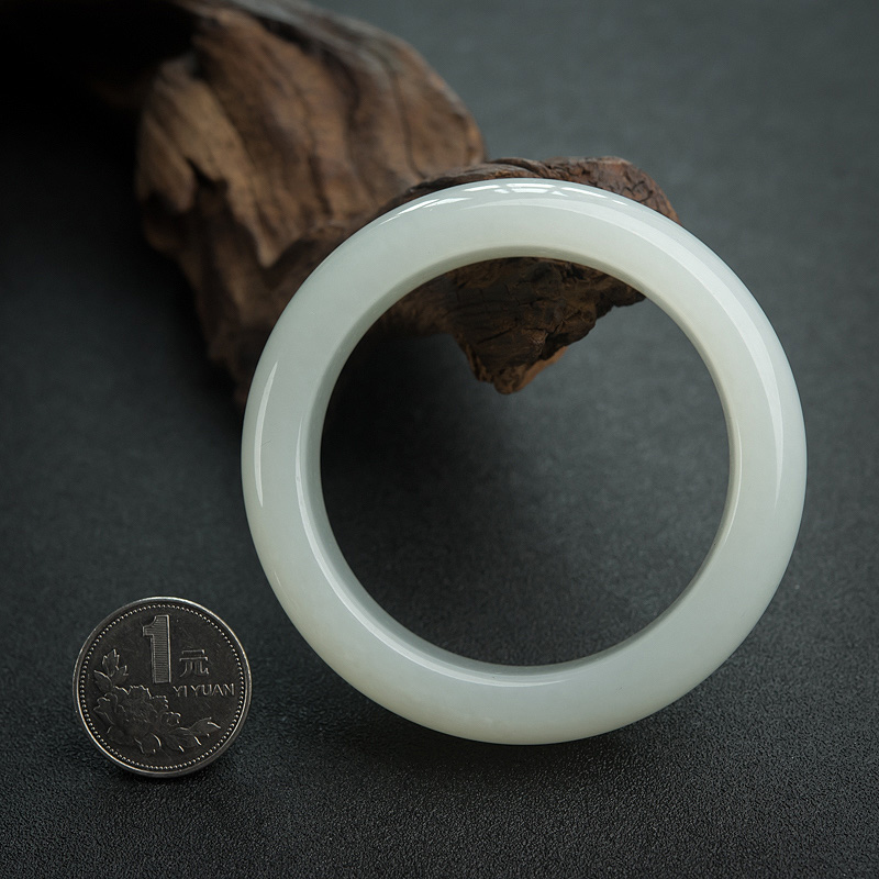俄料和田白玉扁镯-红掌柜