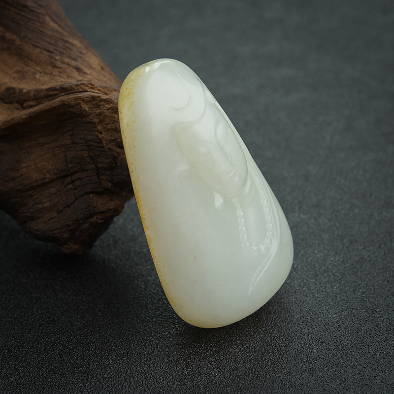 俄料山料和田白玉吊坠-红掌柜