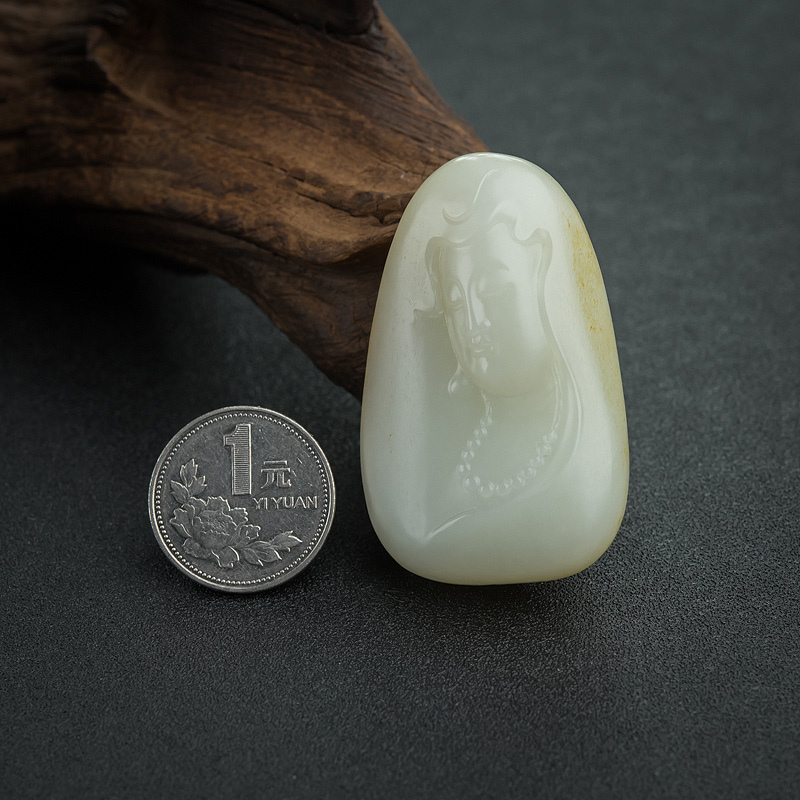 俄料和田白玉吊坠-红掌柜