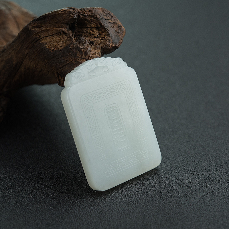 山料天然和田玉节节高升吊坠-红掌柜