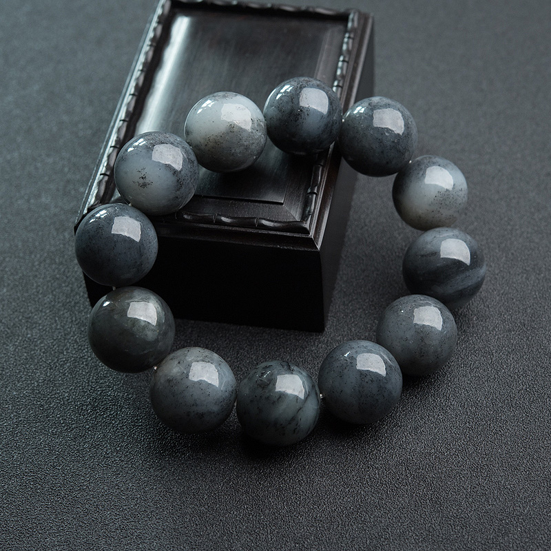 山料和田青花玉单圈手串-红掌柜