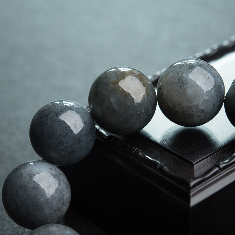 青海和田青花玉单圈手串-红掌柜