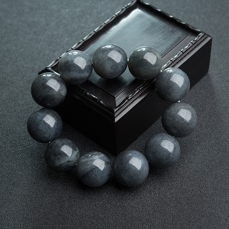 20mm山料和田青花玉单圈手串-红掌柜