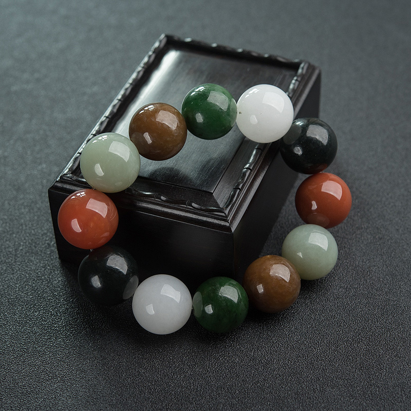 多宝和田玉单圈手串-红掌柜