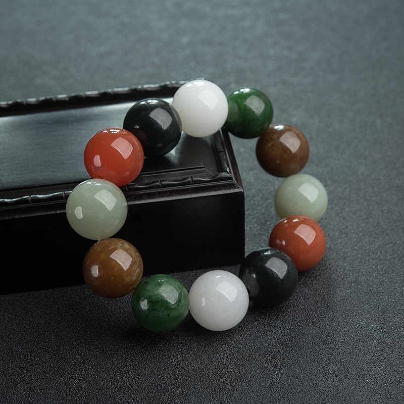 天然和田玉单圈手串-红掌柜