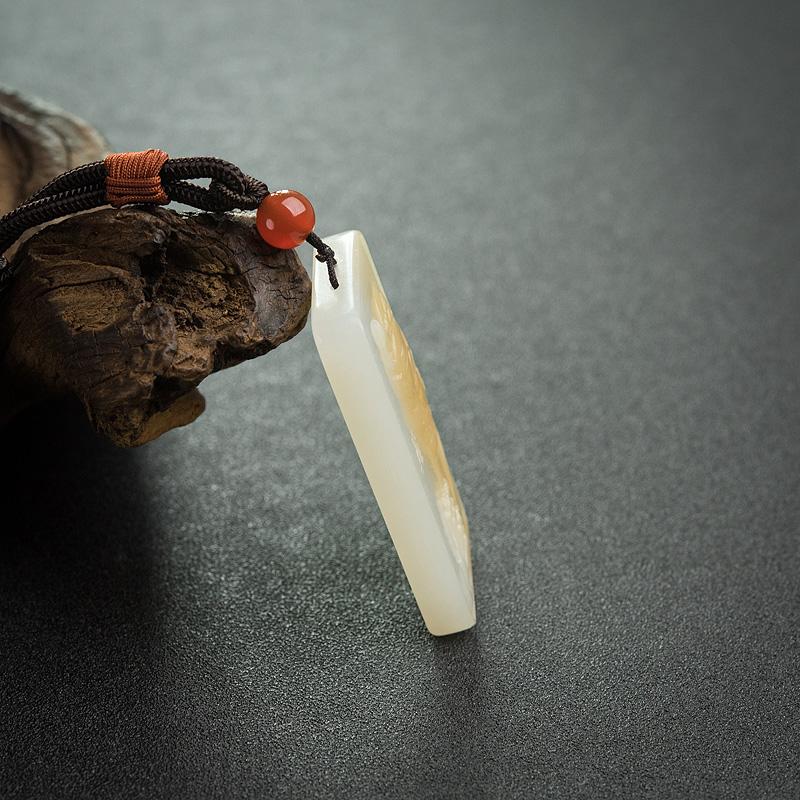 山料和田玉关公吊坠-红掌柜