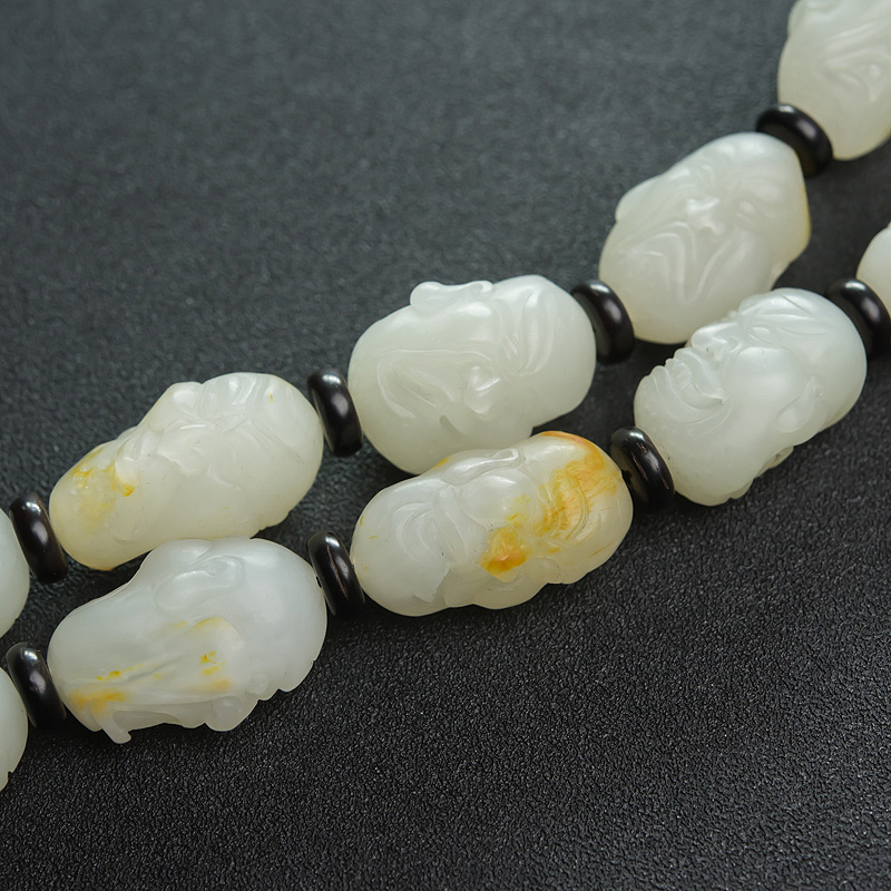 新疆和田白玉罗汉头手持-红掌柜